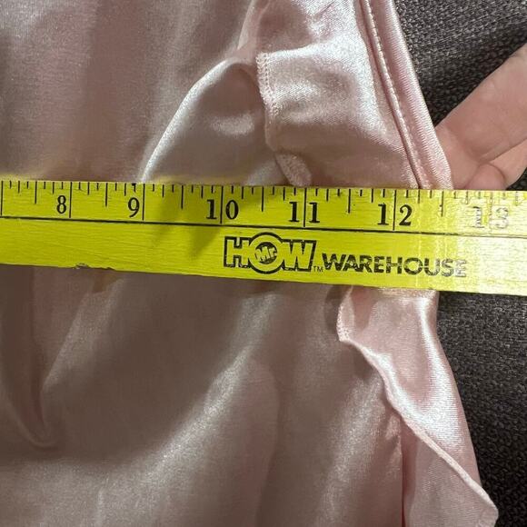 Lucy in the Sky Los Angeles Ruffle Halter Dress Pink Sz Small Lingerie Tie Back - Picture 4 of 5